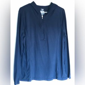 Danskin Now Navy Blue 1/4 Zip Soft Pullover With Hood Women’s Size 2XL